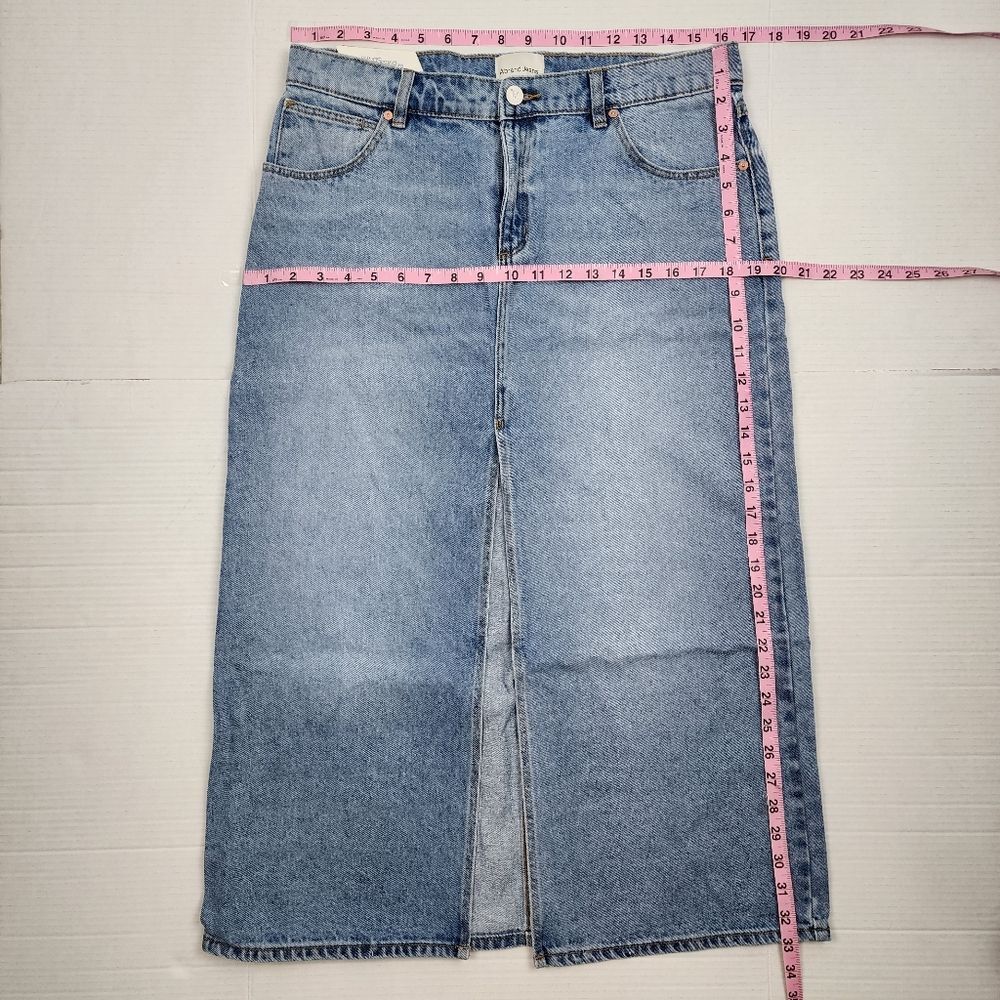 Jean Skirt Abrand Denim Maxi Denim Skirt Sylvie Light Wash Blue Slit size 29 - Picture 6 of 14